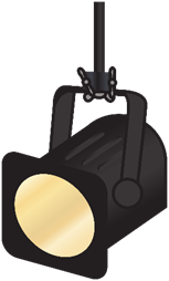 A black and gold spot light  Description automatically generated